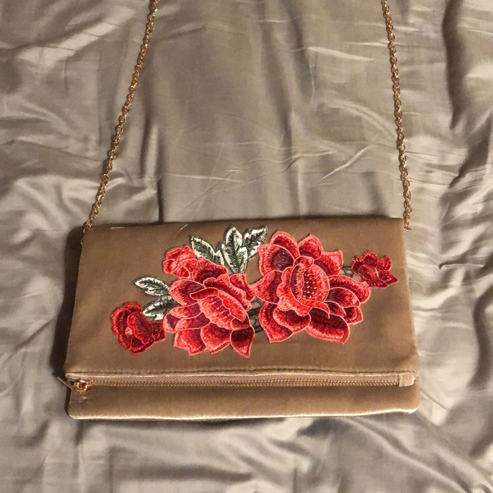 Forever 21 Floral Embroidered crossbody bag